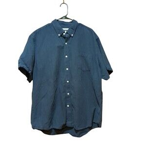 Amazon Essentials Mens Shirt XXL Dark Blue Short Sleeve Button Up Regular fit